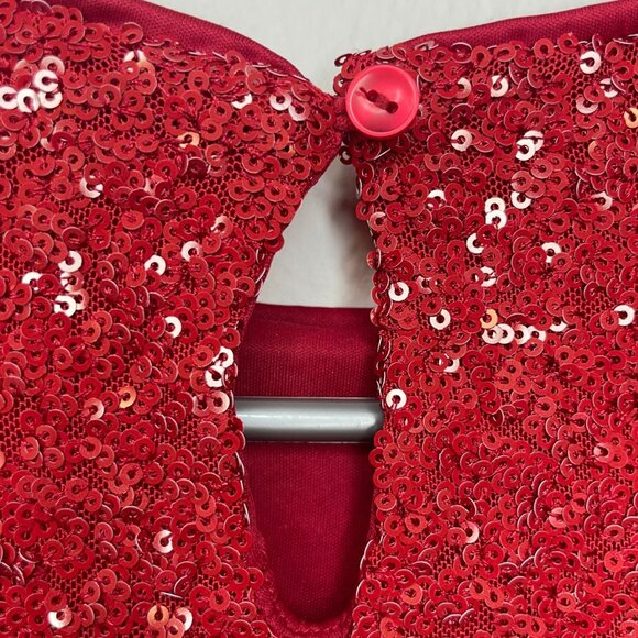 Cupcake & Cashmere Red Sequin Crop Top Size XS - Picture 3 of 6
